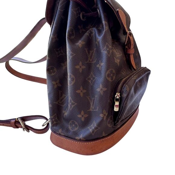 Vintage Louis Vuitton Montsouris MM Monogram Backpack Brown Leather Trim - Picture 14 of 14